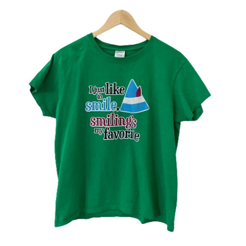 I just like to smile, Smiling's My Favorite! Buddy The Elf T-Shirt Large